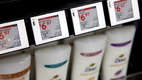 digital shelf label in retail store